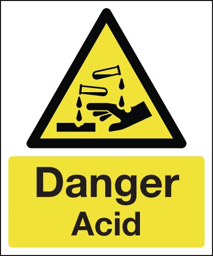 HA08549R - 420x297mm Danger Acid - Rigid