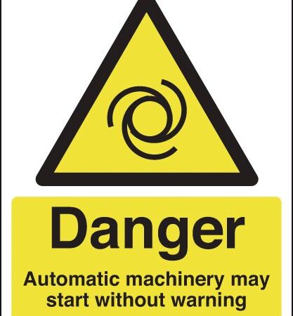 HA09049R - 420x297mm Danger Automatic Machinery May Start Without Warning - Rigid