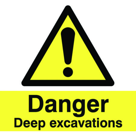 HA10236D - 450x600mm Danger Deep excavations stanchion sign