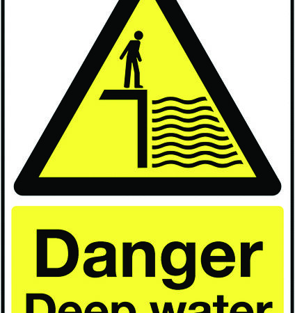 HA10349R - 420x297mm Danger Deep Water - Rigid