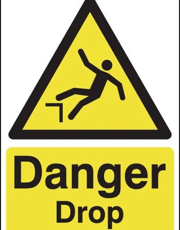 HA10649R - 420x297mm Danger Drop - Rigid