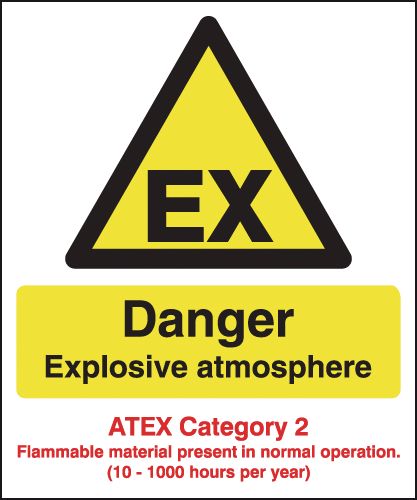 HA11350R - 297x210mm Danger Explosive Atmosphere (ATEX Category 2) - Rigid