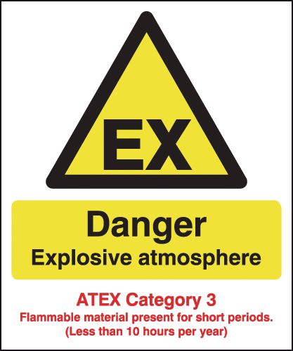 HA11450R - 297x210mm Danger Explosive Atmosphere (ATEX Category 3) - Rigid