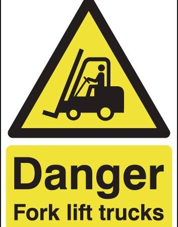 HA11948R - 594x420mm Danger Forklift Trucks - Rigid