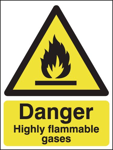 HA13149R - 420x297mm Danger Highly Flammable Gases - Rigid