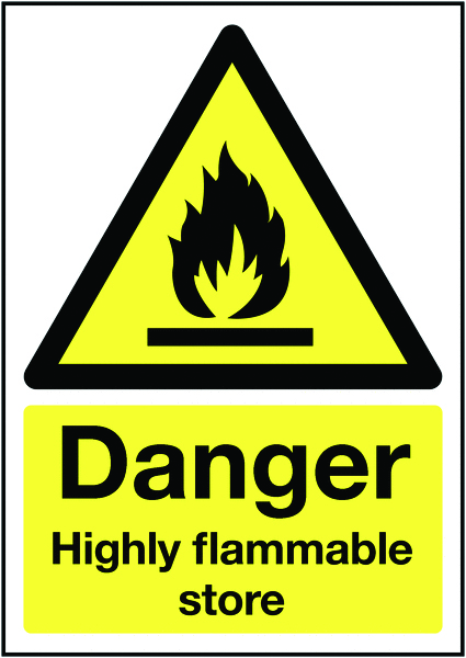 HA13549S - 420x297mm Danger Highly Flammable Store - Self Adhesive