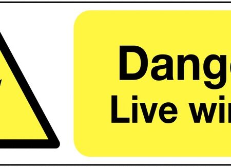 HA14019R - 100x250mm Danger Live Wires - Rigid