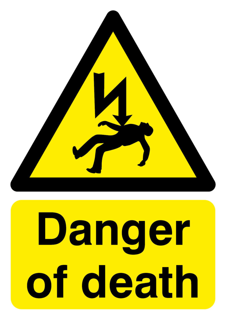 HA15049R - 420x297mm Danger Of Death - Rigid