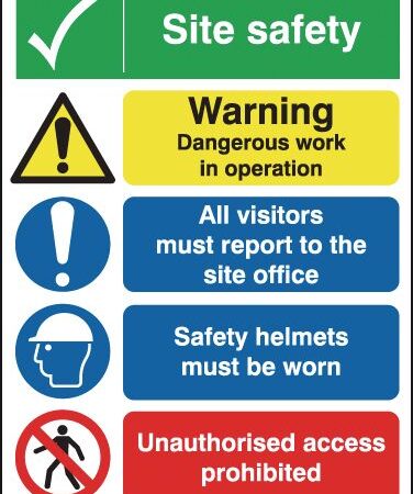 HA20433R - 400x300mm Site Safety Warning Dangerous Site Safety Board