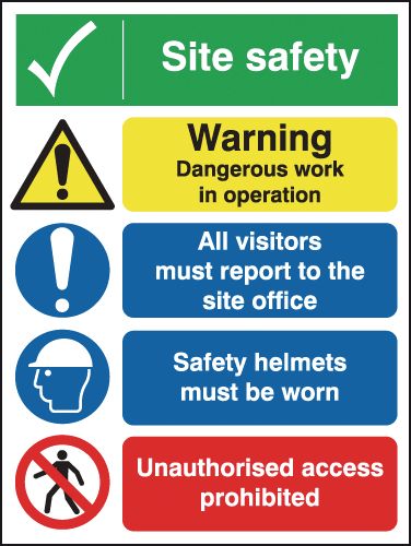 HA20433R - 400x300mm Site Safety Warning Dangerous Site Safety Board