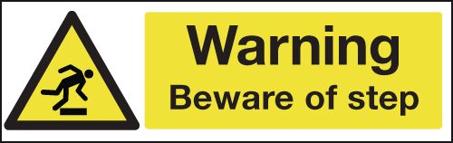 HA21419R - 100x250mm Warning Beware of Step - Rigid