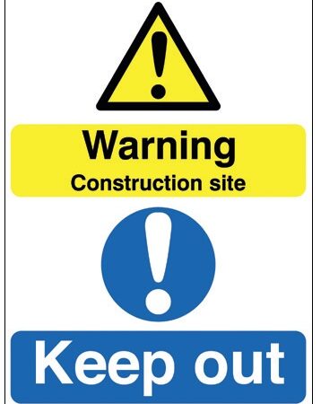 HA22133R - 400x300mm Warning Construction Site Keep Out - Rigid