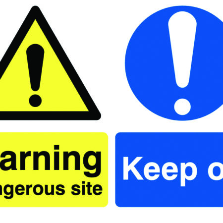 HA22948A - 594x420mm Warning Dangerous Site Keep Out - Aluminium