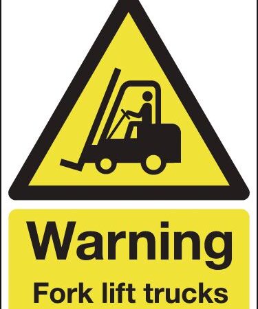 HA23833G - 400x300mm Warning Fork lift trucks Outdoor Sign