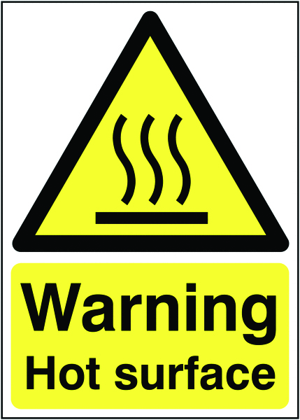 HA24450R - 297x210mm Warning Hot Surface - Rigid