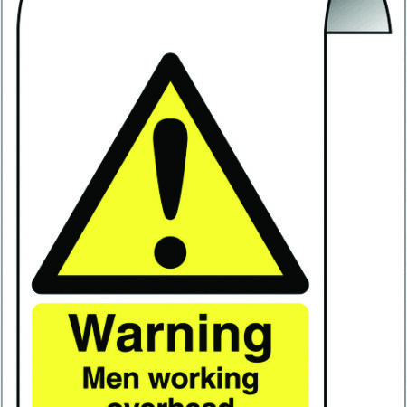 HA25353H - 500X300mm Warning Men working overhead Roll Top Sign