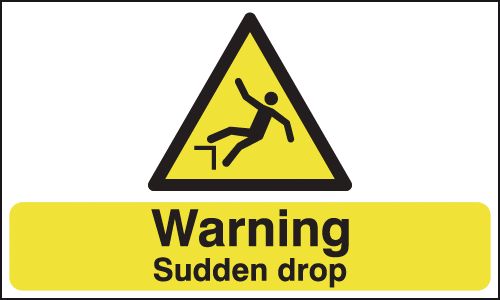 HA26910R - 150x300mm Warning Sudden Drop - Rigid