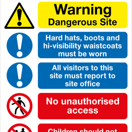 HA28333R - 400x300mm Site Safety No Children Site Safety Board