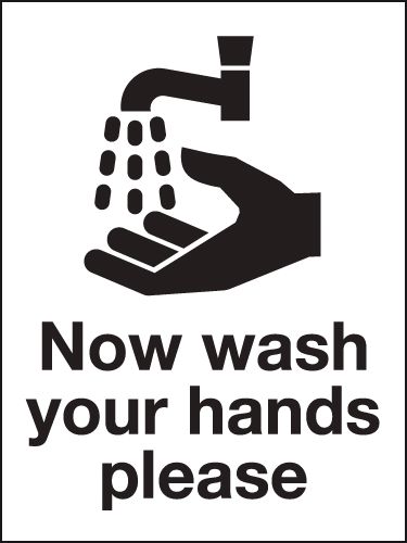 HG14/R - 200x150mm Now wash your hands please - Rigid