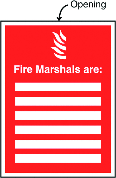 INS3A - 327x240mm Fire Marshals Are Insert Sign