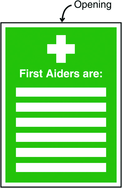 INS6A - 327x240mm First Aiders Are Insert Sign