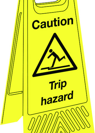 JANC161 - 680x300mm Caution Trip hazard Floor Stand