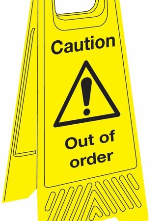JANC162 - 680x300mm Caution Out of service Floor Stand