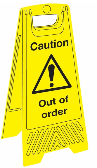 JANC162 - 680x300mm Caution Out of service Floor Stand