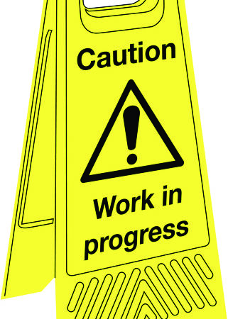 JANC166 - 680x300mm Caution Work in progress Floor Stand