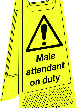JANC167 - 680x300mm Male attendant on duty Floor Stand
