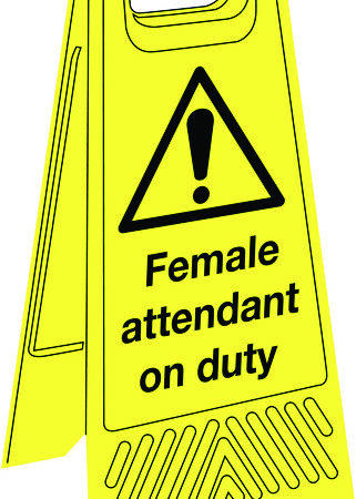 JANC168 - 680x300mm Female attendant on duty Floor Stand