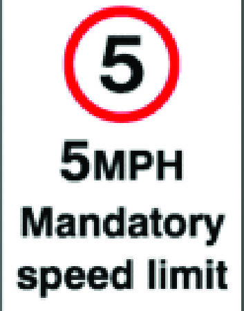 JOD27A3 RP - A3 5mph Mandatory Speed Limit - Rigid