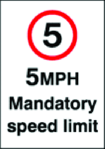 JOD27A5 SAV - A5 5mph Mandatory Speed Limit - Self Adhesive