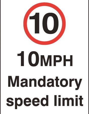 JOD28A3 RP - A3 10mph Mandatory Speed Limit - Rigid