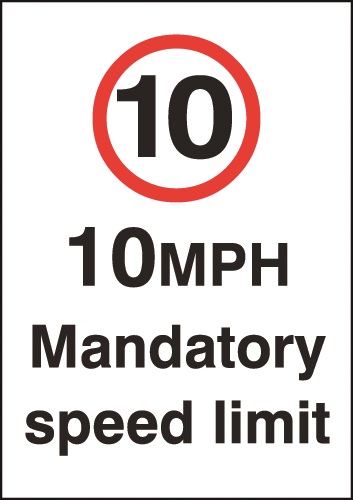 JOD28A3 SAV - A3 10mph Mandatory Speed Limit - Self Adhesive