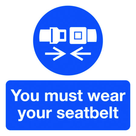 LPKL14/S - 50x50mm You Must Wear Your Seatbelt - Pk of 10 Labels
