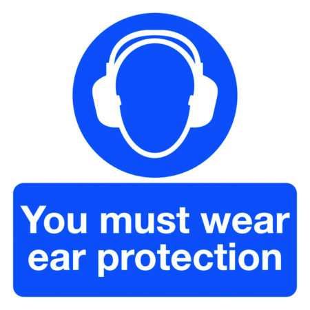 LPKL18/S - 50x50mm You Must Wear Ear Protection - Pk of 10 Labels