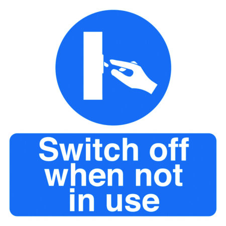 LPKL22/S - 50x50mm Switch Off When Not In Use - Pk of 10 Labels