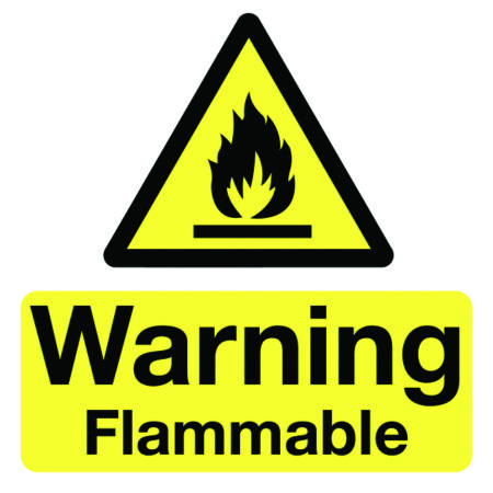 LPKL26/S - 50x50mm Warning Flammable - Pk of 10 Labels