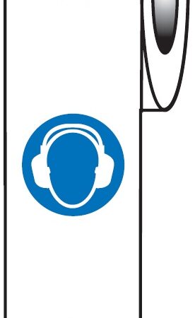 LR04/S - Roll of 250 - 40mm dia Ear Protection Symbol