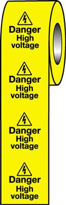 LR12/S - Roll of 250 - 50x50mm Danger High Voltage