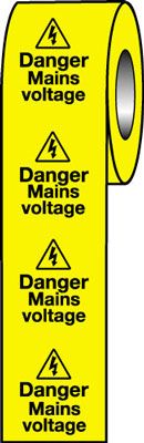 LR15/S - Roll of 250 - 50x50mm Danger Mains Voltage