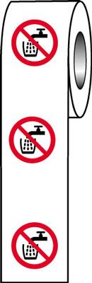 LR19/S - Roll of 250 - 40mm dia Do Not Drink Symbol