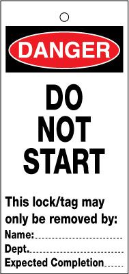 LTT10B - 75x160mm Do not start Lockout tags