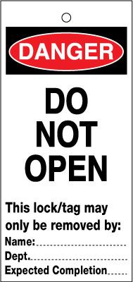 LTT11B - 75x160mm Do not open Lockout tags