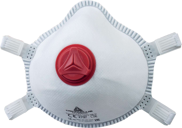M1300V - Delta Plus Moulded Premium (5 pack) FFP3. Wide adjustable straps. Moulded Dolomite mask. Nose clip for adjustment