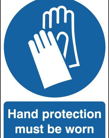 MA01751S - 210x148mm Hand Protection Must Be Worn - Self Adhesive