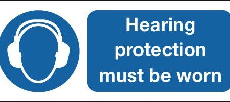 MA01919R - 100x250mm Hearing Protection Must Be Worn - Rigid