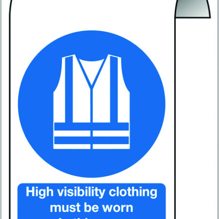 MA02153H - 500X300mm High visibility clothing must be worn in this area Roll Top Sign
