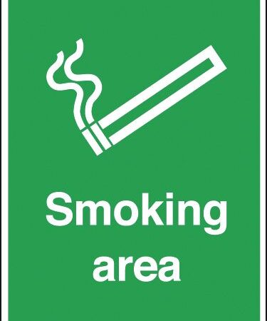 MA04733G - 400x300mm Smoking area Outdoor Sign